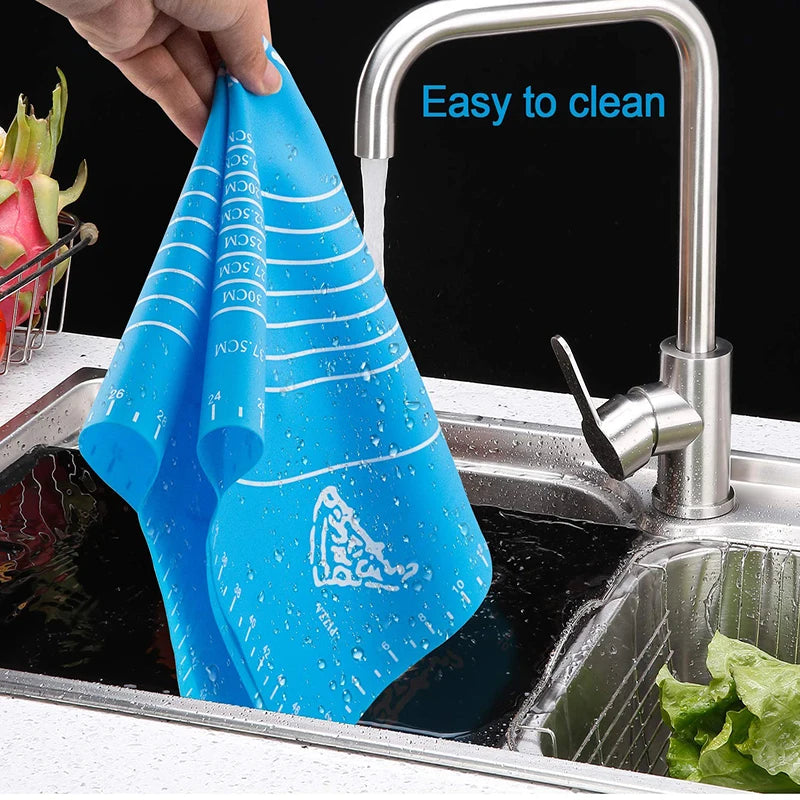 Tapete de silicona para repostería y amasado, ideal para pizzas y pasteles. Protector de mesa y accesorio de cocina