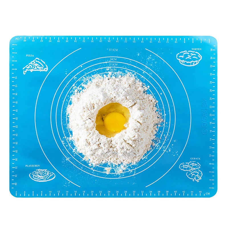 Tapete de silicona para repostería y amasado, ideal para pizzas y pasteles. Protector de mesa y accesorio de cocina