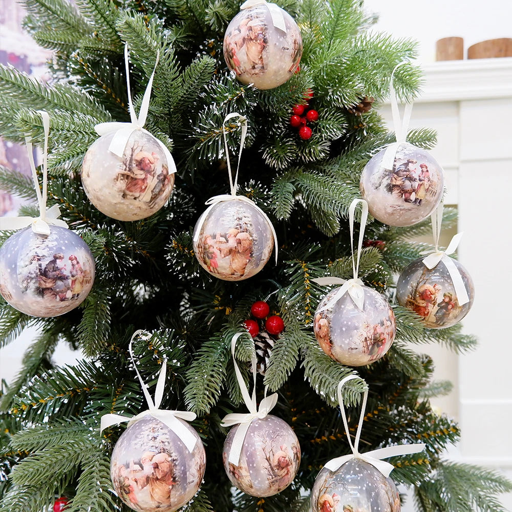 7PCS Christmas Balls Large Home Decoration Tree Balls Xmas Party Decor Christmas Spheres Christmas Tree Hanging Ornament Gifts