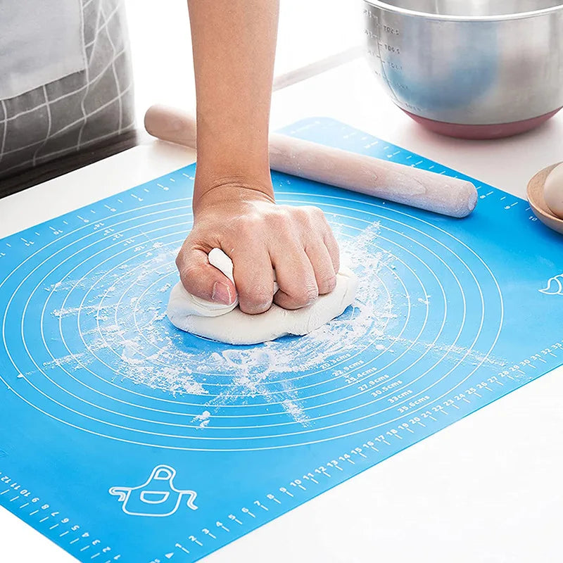 Tapete de silicona para repostería y amasado, ideal para pizzas y pasteles. Protector de mesa y accesorio de cocina