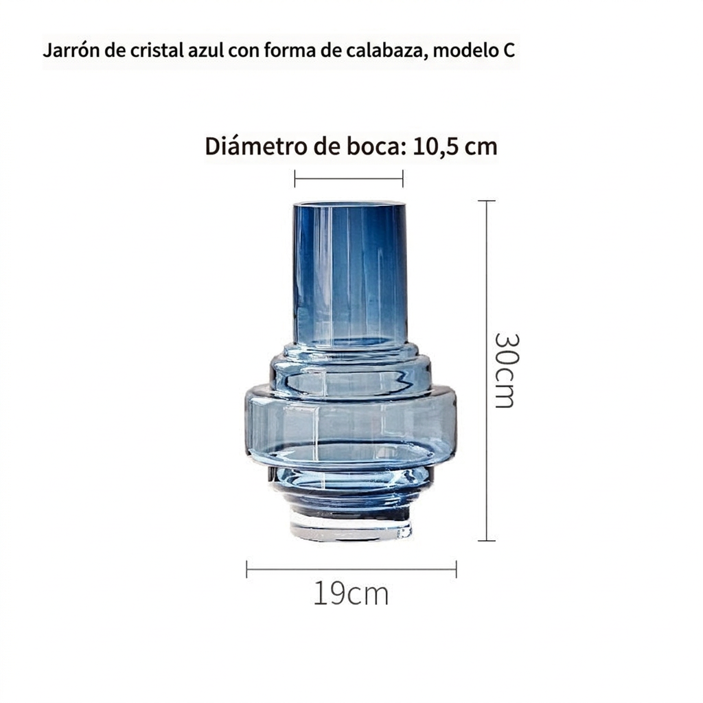 Jarrón de Cristal Azul - Decoración