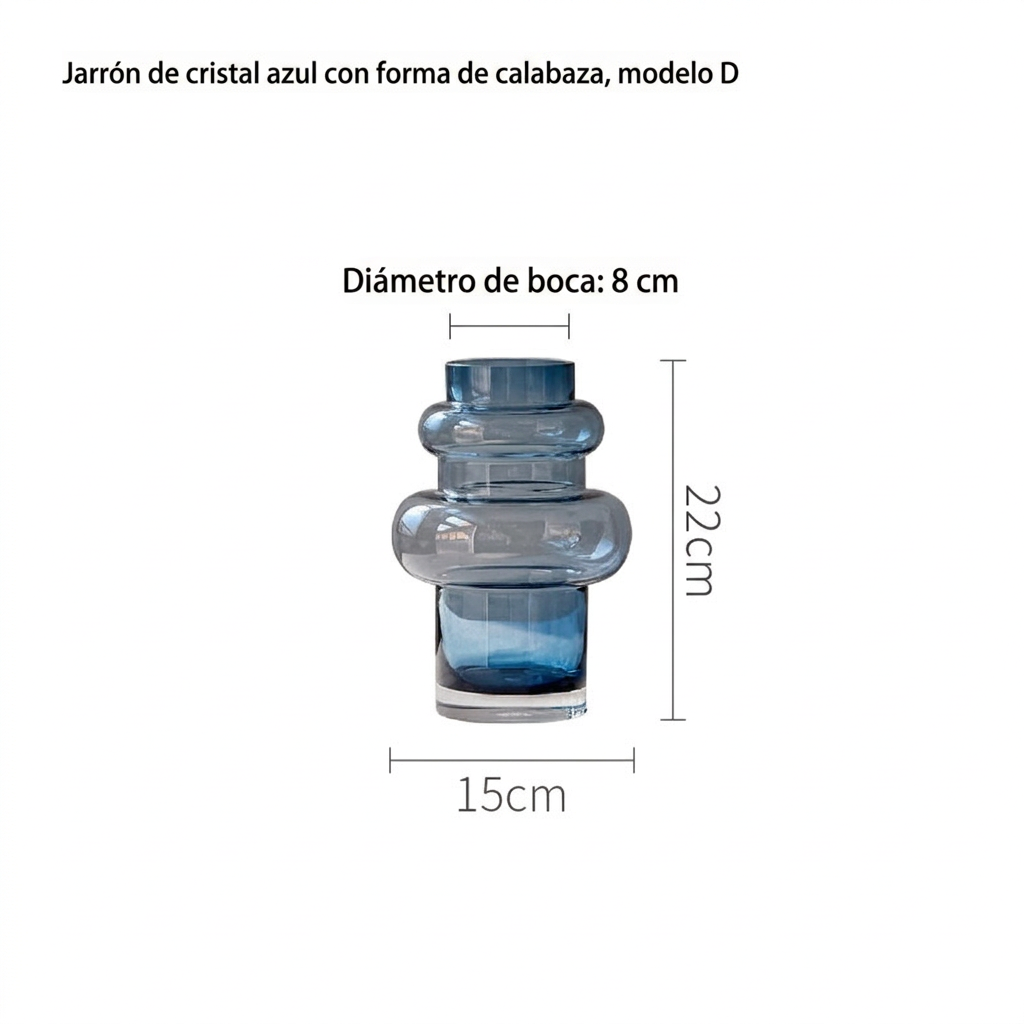 Jarrón de Cristal Azul - Decoración