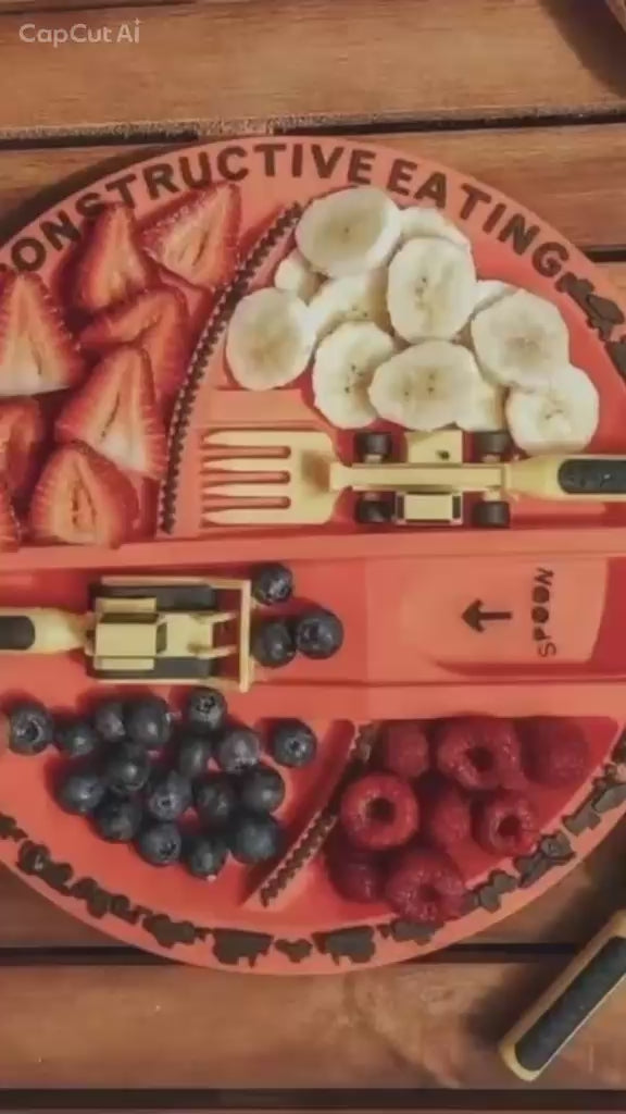Set de Alimentación Infantil "Dinneractive" - Vajilla de Construcción